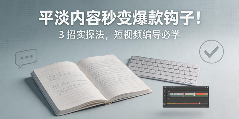 短视频编导思维：平淡内容秒变爆款钩子！3 招实操法，编导必学