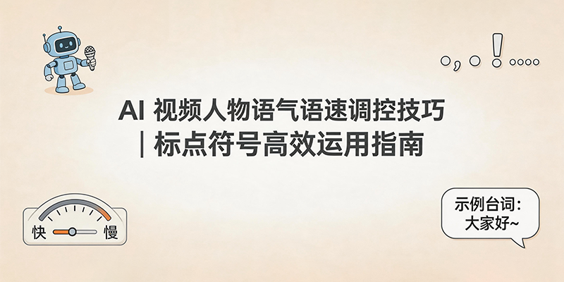 AI 视频人物语气语速调控技巧｜标点符号高效运用指南